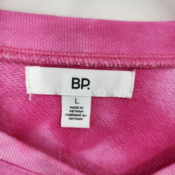 BP Nordstrom Women's‎ Henley Crop Tie Dye Sweatshirt Pink Size L NWT - Picture 8 of 11